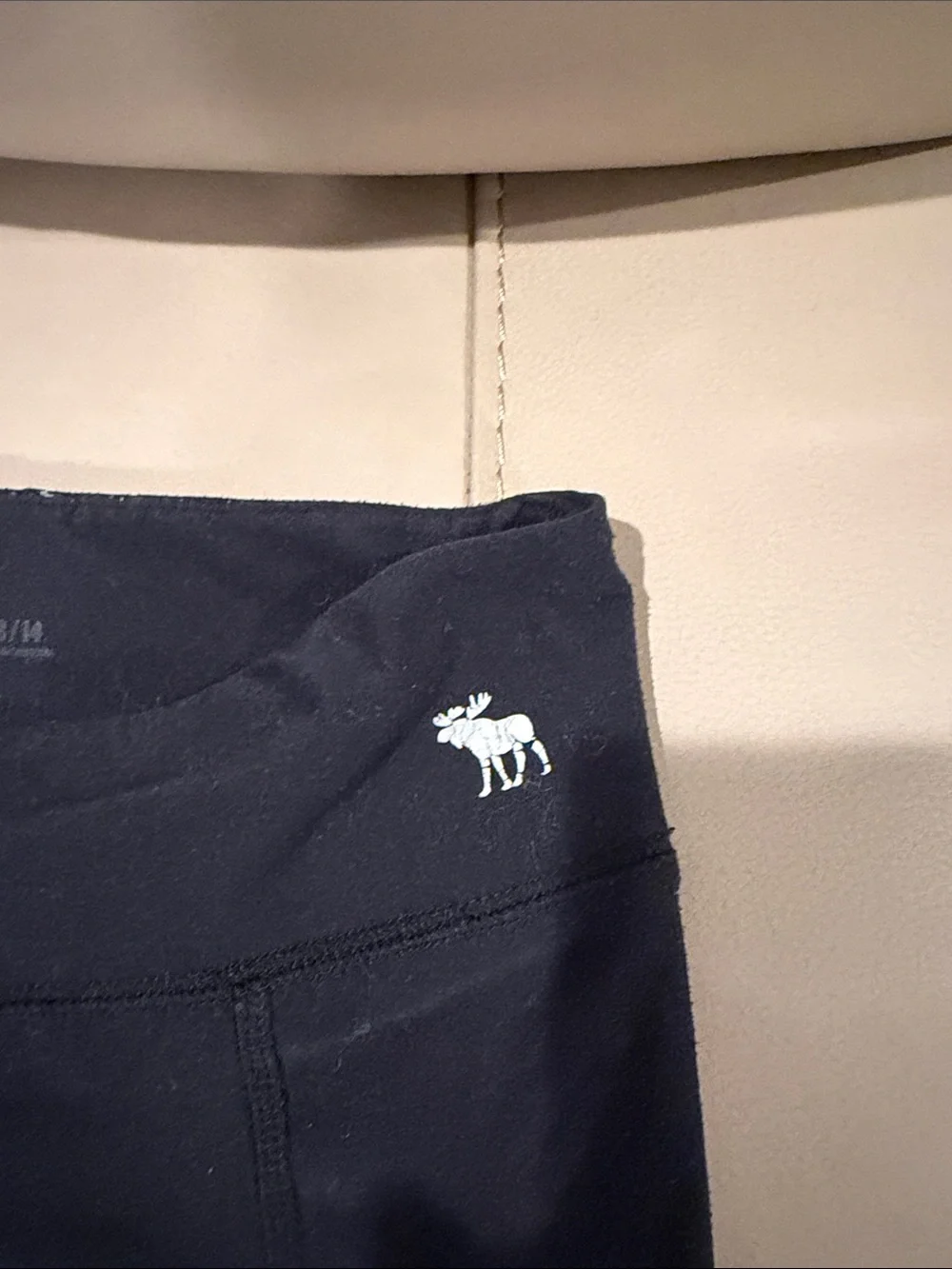 abercrombie kids navy blue athletic leggings w/side pocket